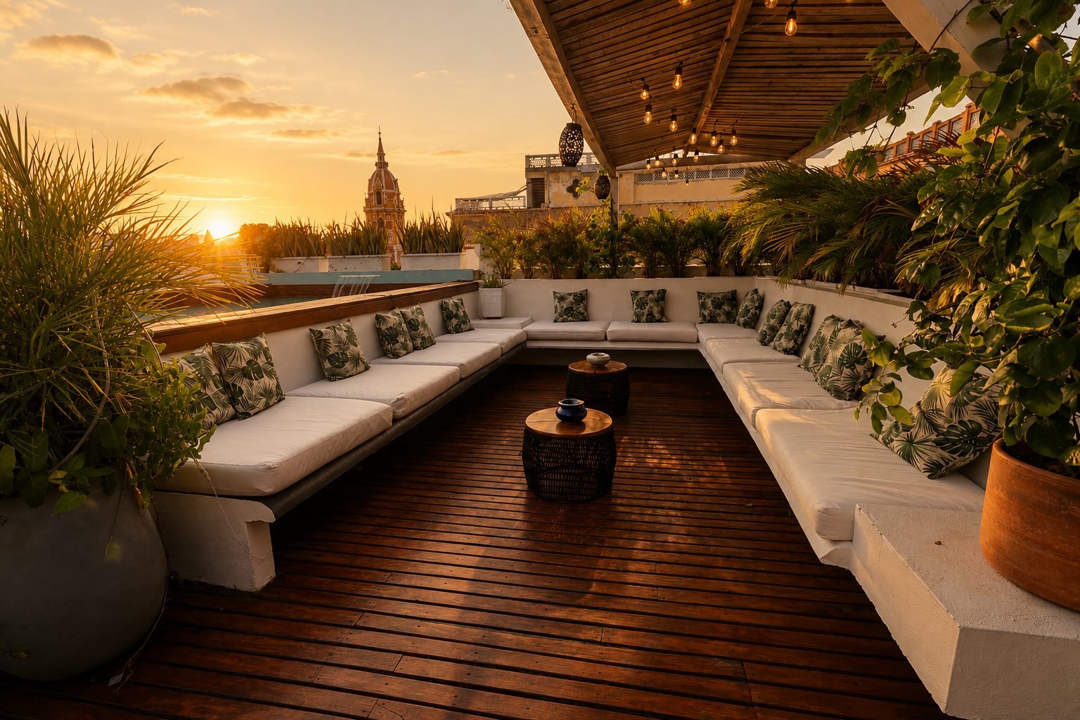 Rooftop seating area at Ivy House